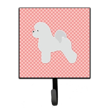 Carolines Treasures Bichon Frise Checkerboard Pink Leash or Key Holder BB3645SH4